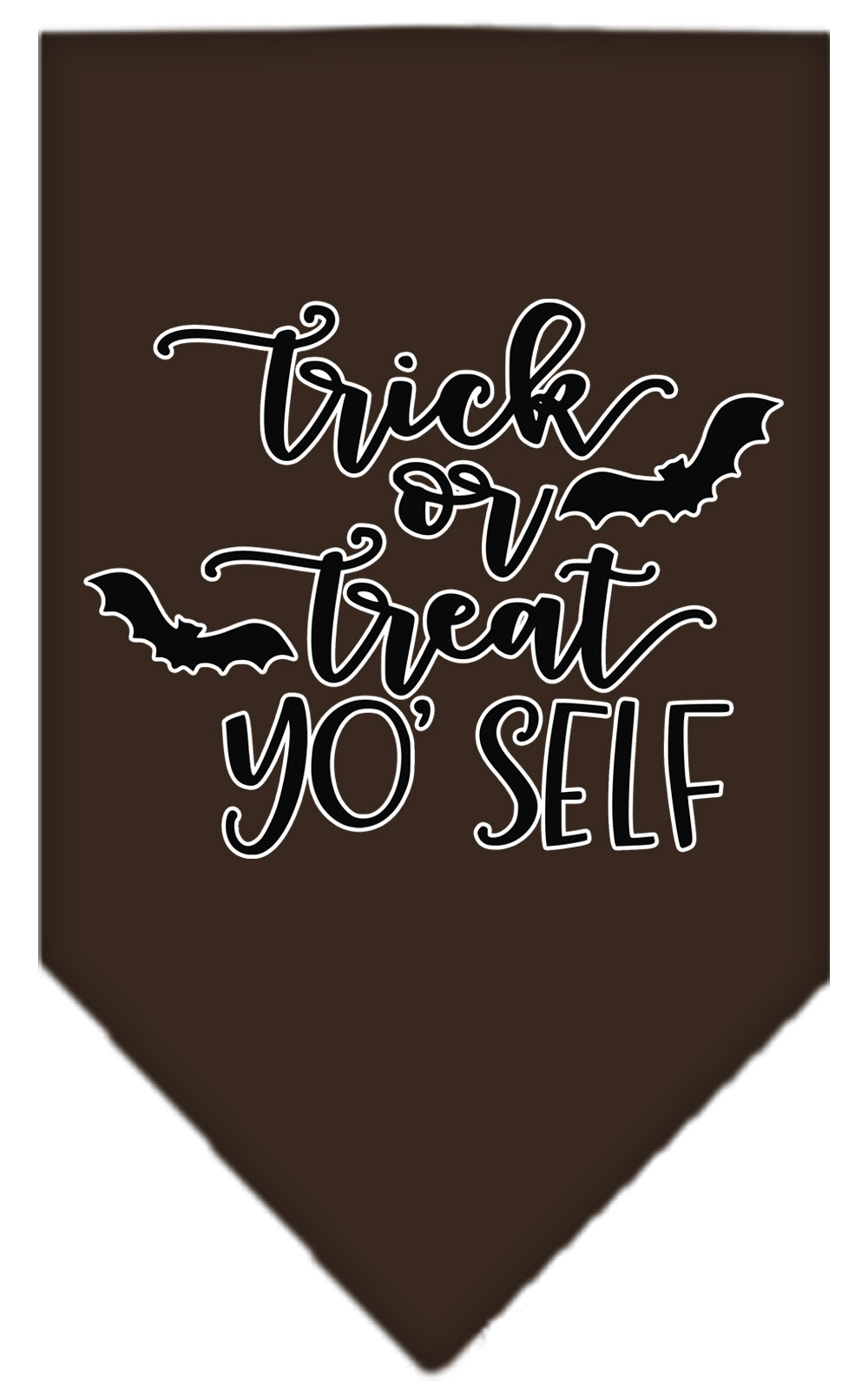 Trick or Treat Yo' Self Screen Print Bandana Cocoa Large